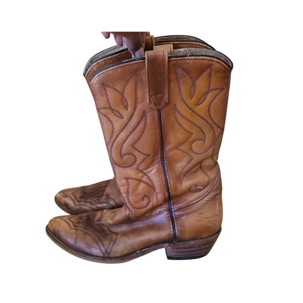 Vintage O'Sullivan Ortho Ease Tan Leather Western Cowboy Boots Mens size 12 D